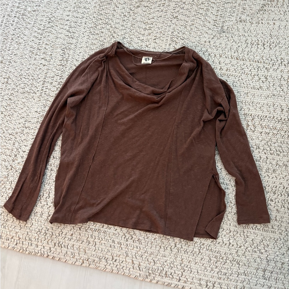 Free People Brown Long Sleeve Women's Top